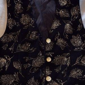 Black Crushed Velvet Vest